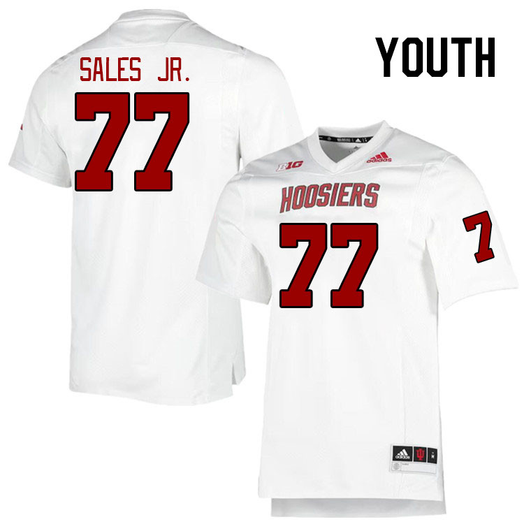 Youth #77 Joshua Sales Jr. Indiana Hoosiers College Football Jerseys Stitched-Retro